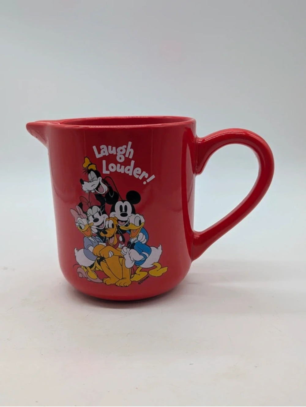 Disney Mickey & Friends Laugh Louder Red Ceramic Pitcher Creamer